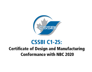 CSSBI C1-25: Certificate of Design and Manufacturing Conformance with NBC 2020