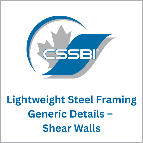Lightweight Steel Framing Generic Details – Shear Walls