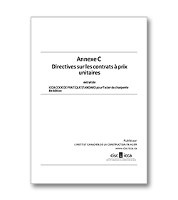 ICCA Directives sur les contrats à prix unitaires - Annexe C (PDF)